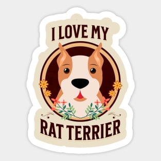 I Love My Rat Terrier Dog Sticker